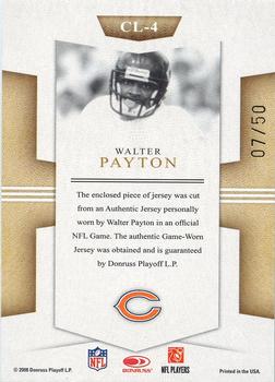 2008 Donruss Threads - Century Legends Materials Prime #CL-4 Walter Payton Back