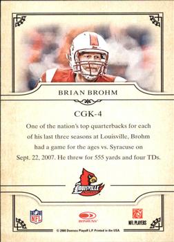2008 Donruss Threads - College Gridiron Kings #CGK-4 Brian Brohm Back