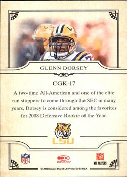 2008 Donruss Threads - College Gridiron Kings #CGK-17 Glenn Dorsey Back