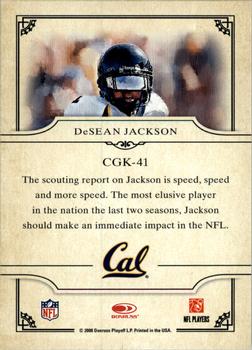 2008 Donruss Threads - College Gridiron Kings #CGK-41 DeSean Jackson Back