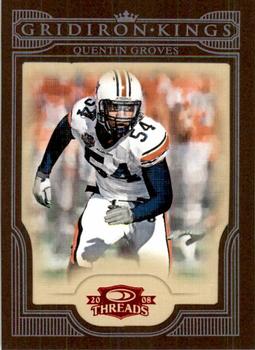 2008 Donruss Threads - College Gridiron Kings Framed Red #CGK-29 Quentin Groves Front