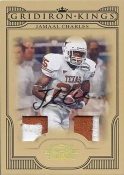 2008 Donruss Threads - College Gridiron Kings Material Autographs Prime #CGK-43 Jamaal Charles Front