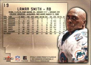 2001 Fleer Showcase #19 Lamar Smith Back