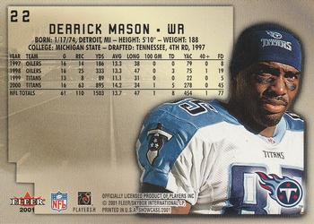 2001 Fleer Showcase #22 Derrick Mason Back
