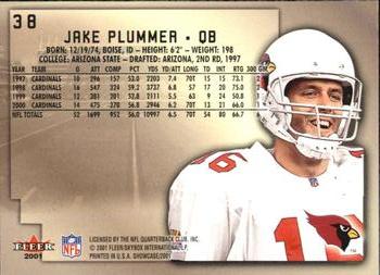 2001 Fleer Showcase #38 Jake Plummer Back