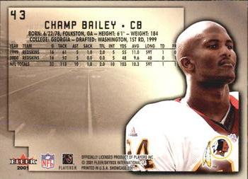 2001 Fleer Showcase #43 Champ Bailey Back