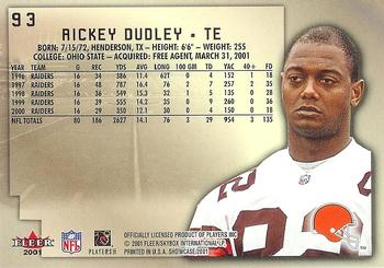 2001 Fleer Showcase #93 Rickey Dudley Back