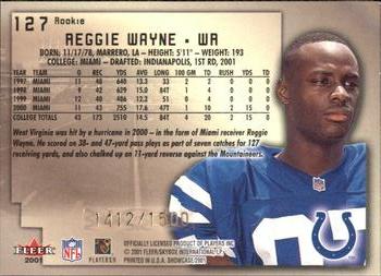 2001 Fleer Showcase #127 Reggie Wayne Back