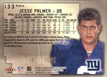 2001 Fleer Showcase #133 Jesse Palmer Back