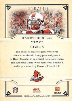 2008 Donruss Threads - College Gridiron Kings Materials #CGK-18 Harry Douglas Back