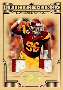 2008 Donruss Threads - College Gridiron Kings Materials Prime #CGK-24 Lawrence Jackson Front