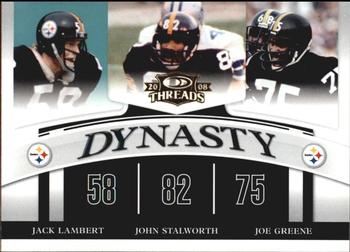 2008 Donruss Threads - Dynasty #D-2 Jack Lambert / John Stallworth / Joe Greene Front
