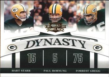 2008 Donruss Threads - Dynasty #D-3 Bart Starr / Paul Hornung / Forrest Gregg Front