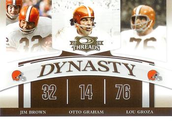 2008 Donruss Threads - Dynasty #D-9 Jim Brown / Otto Graham / Lou Groza Front