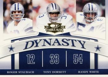 2008 Donruss Threads - Dynasty #D-10 Roger Staubach / Tony Dorsett / Randy White Front