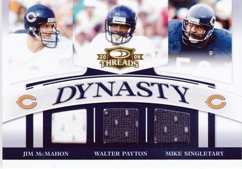 2008 Donruss Threads - Dynasty Materials #D-7 Jim McMahon / Walter Payton / Mike Singletary Front