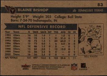 2001 Fleer Tradition #83 Blaine Bishop Back