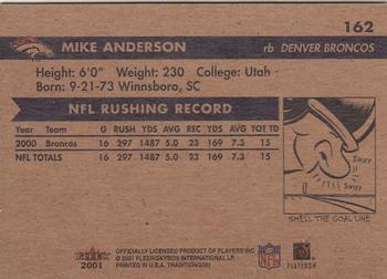 2001 Fleer Tradition #162 Mike Anderson Back