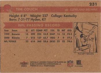 2001 Fleer Tradition #231 Tim Couch Back