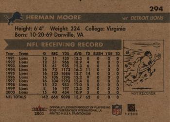 2001 Fleer Tradition #294 Herman Moore Back