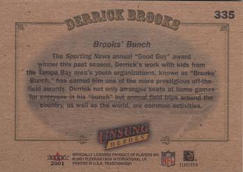 2001 Fleer Tradition #335 Derrick Brooks Back