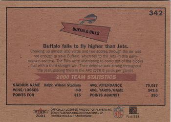 2001 Fleer Tradition #342 Buffalo Bills Back