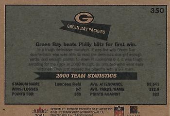 2001 Fleer Tradition #350 Green Bay Packers Back