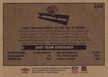 2001 Fleer Tradition #352 Jacksonville Jaguars Back