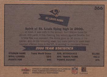2001 Fleer Tradition #366 St. Louis Rams Back