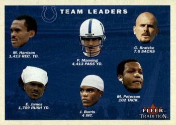 2001 Fleer Tradition #371 Indianapolis Colts Team Leaders Front