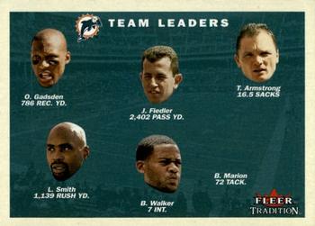 2001 Fleer Tradition #372 Miami Dolphins Team Leaders Front