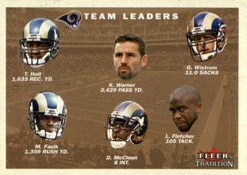 2001 Fleer Tradition #400 St. Louis Rams Team Leaders Front