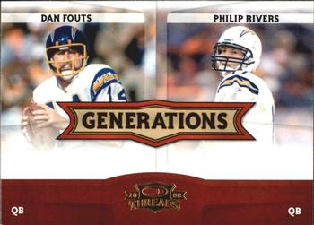 2008 Donruss Threads - Generations #G-9 Dan Fouts / Philip Rivers  Front