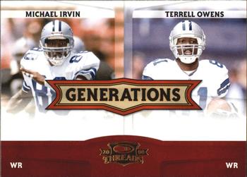 2008 Donruss Threads - Generations #G-14 Michael Irvin / Terrell Owens  Front