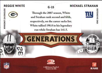 2008 Donruss Threads - Generations #G-15 Reggie White / Michael Strahan  Back