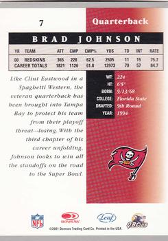 2001 Leaf Certified Materials #7 Brad Johnson Back