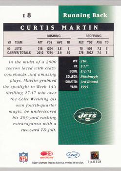 2001 Leaf Certified Materials #18 Curtis Martin Back
