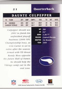 2001 Leaf Certified Materials #21 Daunte Culpepper Back