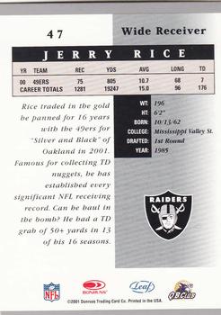 2001 Leaf Certified Materials #47 Jerry Rice Back