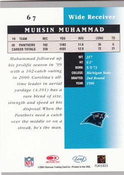 2001 Leaf Certified Materials #67 Muhsin Muhammad Back