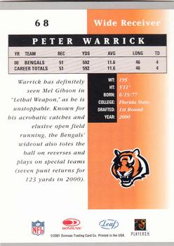 2001 Leaf Certified Materials #68 Peter Warrick Back
