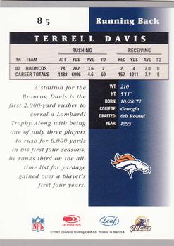 2001 Leaf Certified Materials #85 Terrell Davis Back
