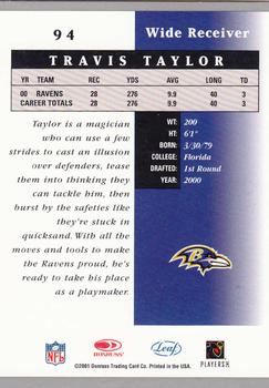 2001 Leaf Certified Materials #94 Travis Taylor Back