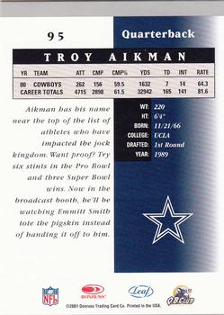 2001 Leaf Certified Materials #95 Troy Aikman Back