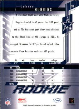 2001 Leaf Rookies & Stars #138 Johnny Huggins Back
