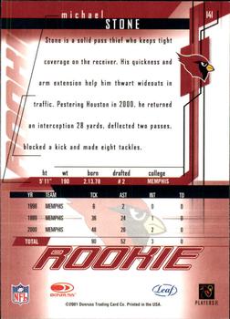 2001 Leaf Rookies & Stars #141 Michael Stone Back