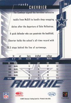 2001 Leaf Rookies & Stars #188 Randy Chevrier Back