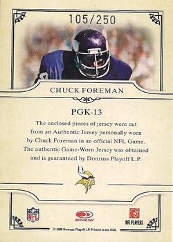 2008 Donruss Threads - Pro Gridiron Kings Materials #PGK-13 Chuck Foreman Back