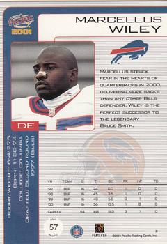 2001 Pacific #57 Marcellus Wiley Back