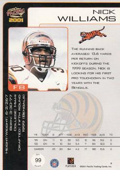 2001 Pacific #99 Nick Williams Back